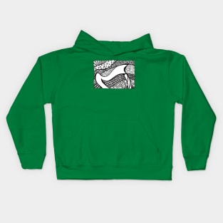 Ink drawing - Tangle Harp Kids Hoodie